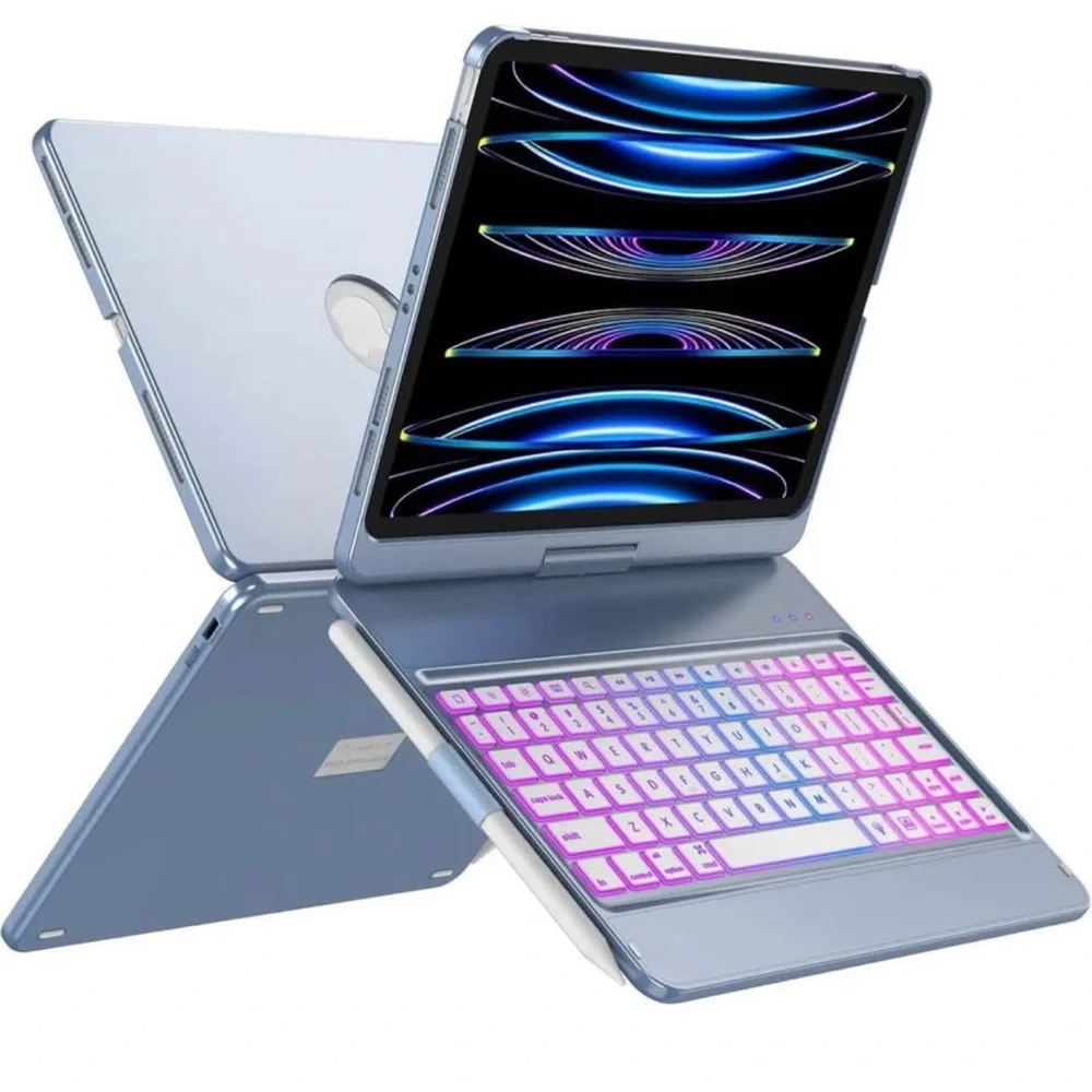 Blue iPad Case with Keyboard